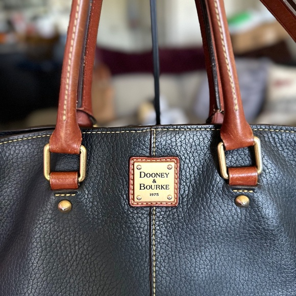 Dooney & Bourke Leather Navy Satchel - Picture 2 of 12